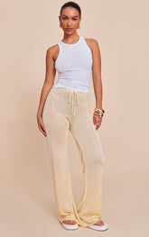 Lemon Sequin Knit Trousers