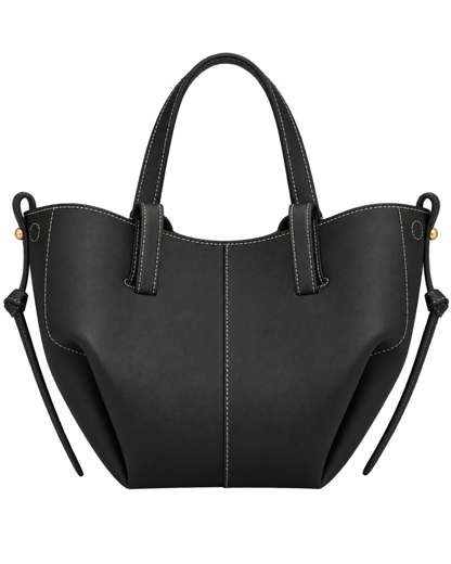 Cyme Mini Edition Textured Black with Ecru Stitching