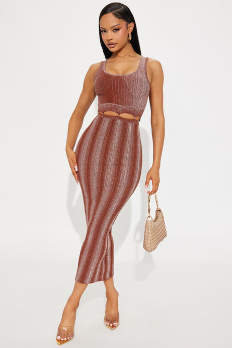 Mutual Feeling Sweater Midi Dress - Chocolate