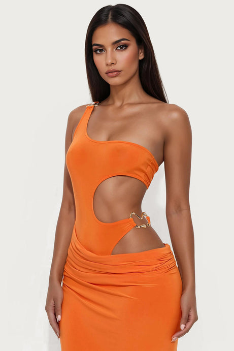 Georgina Cut Out Maxi Dress - Orange