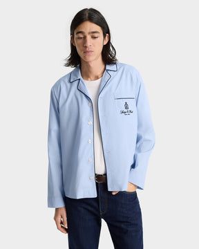 Vendome Pyjama Shirt - Ciel/Navy