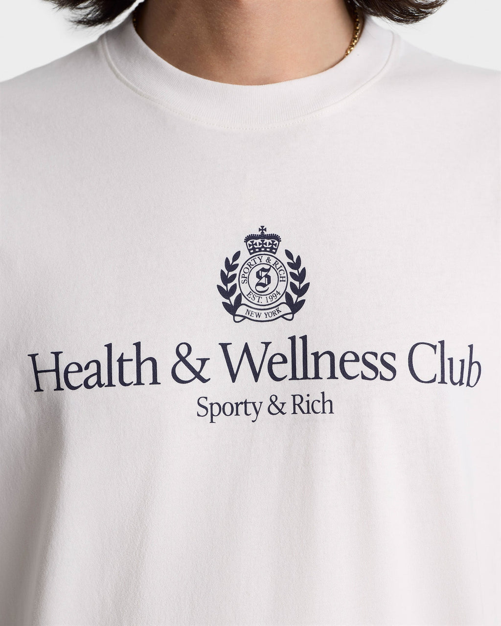 H&W Crest T-Shirt - White/Navy