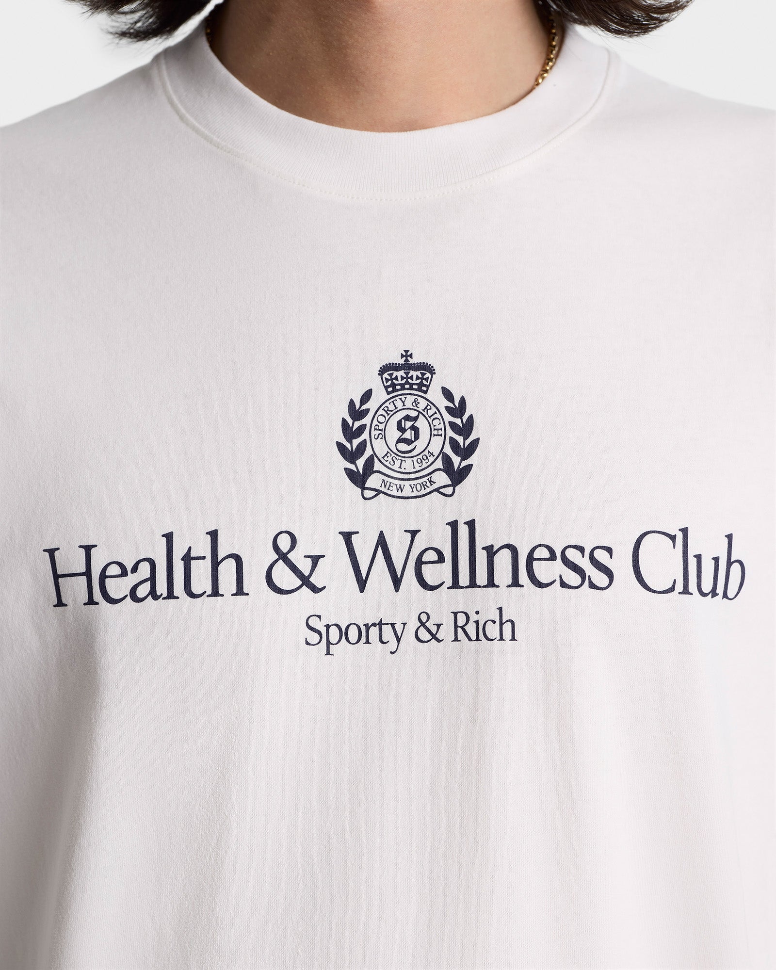 H&W Crest T-Shirt - White/Navy