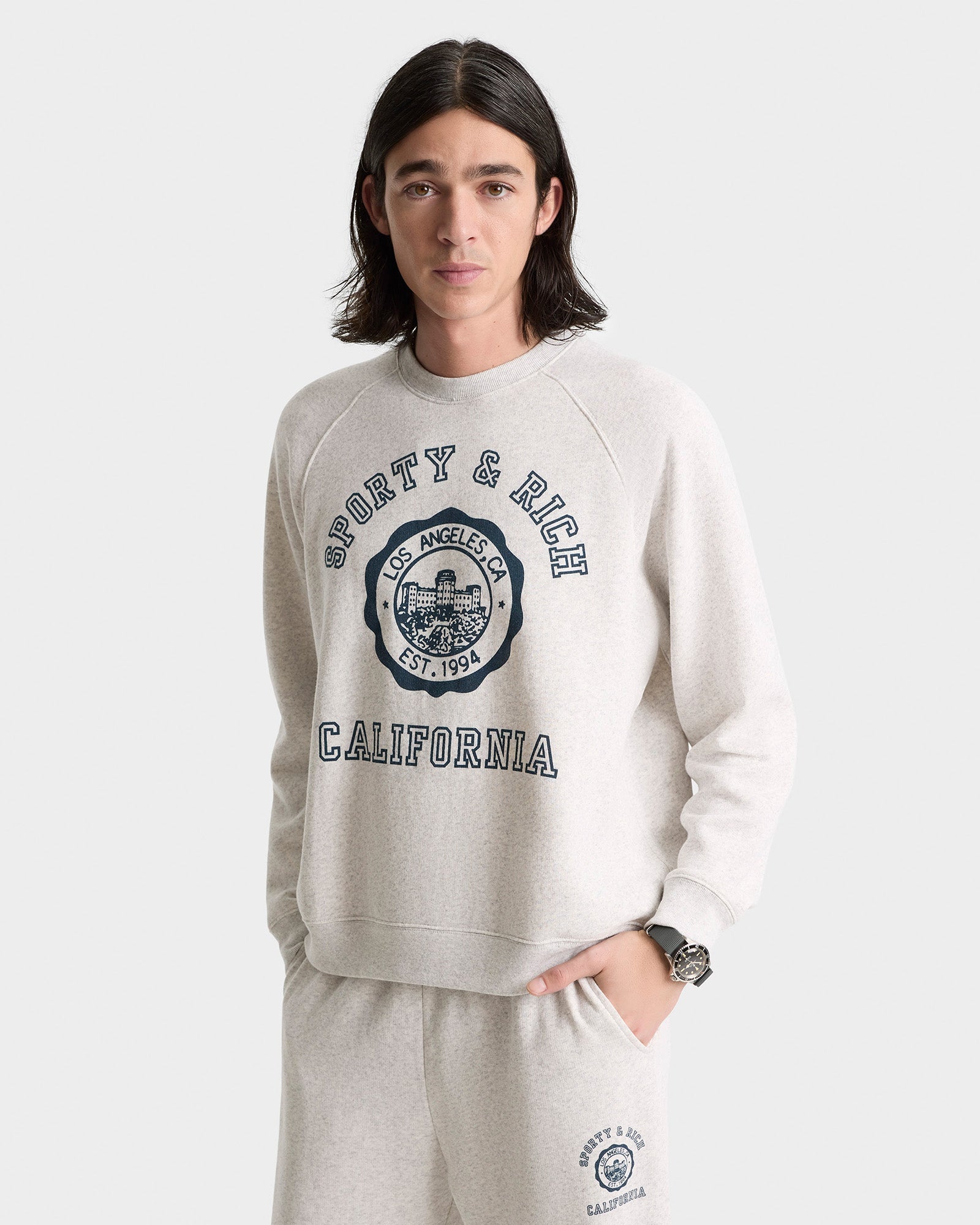 California Emblem Soft Sweatpant - Heather Gray/Navy