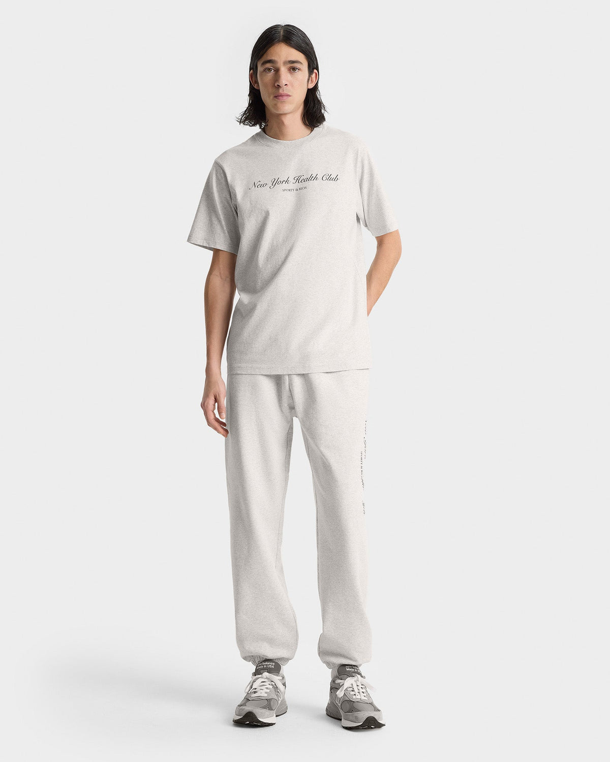 NY Health Club T-Shirt - Heather Gray/Navy