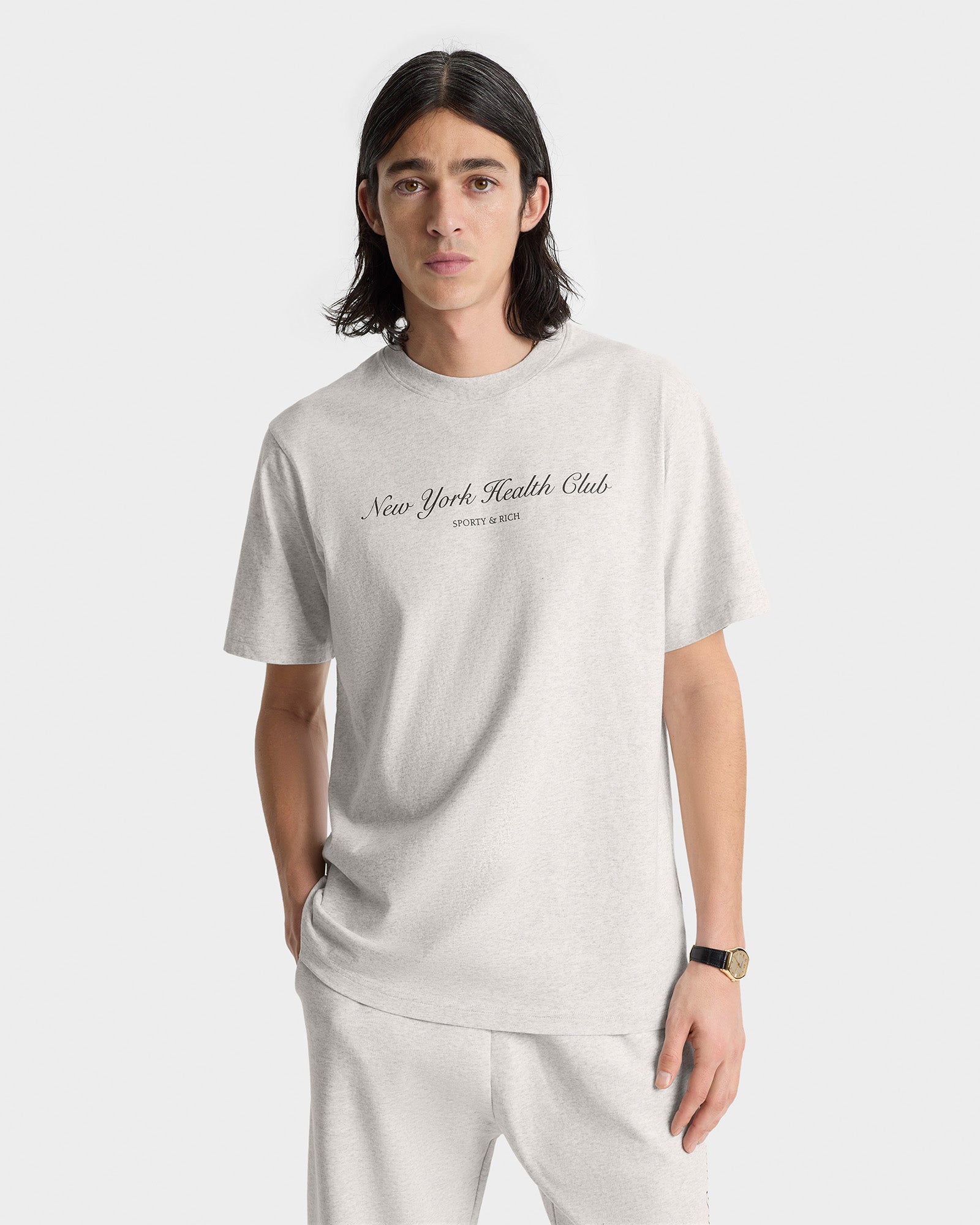 NY Health Club T-Shirt - Heather Gray/Navy