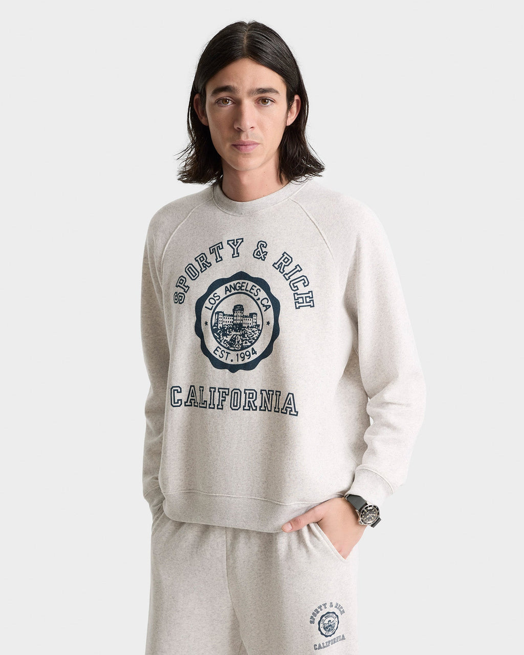 California Emblem Soft Crewneck - Heather Gray/Navy