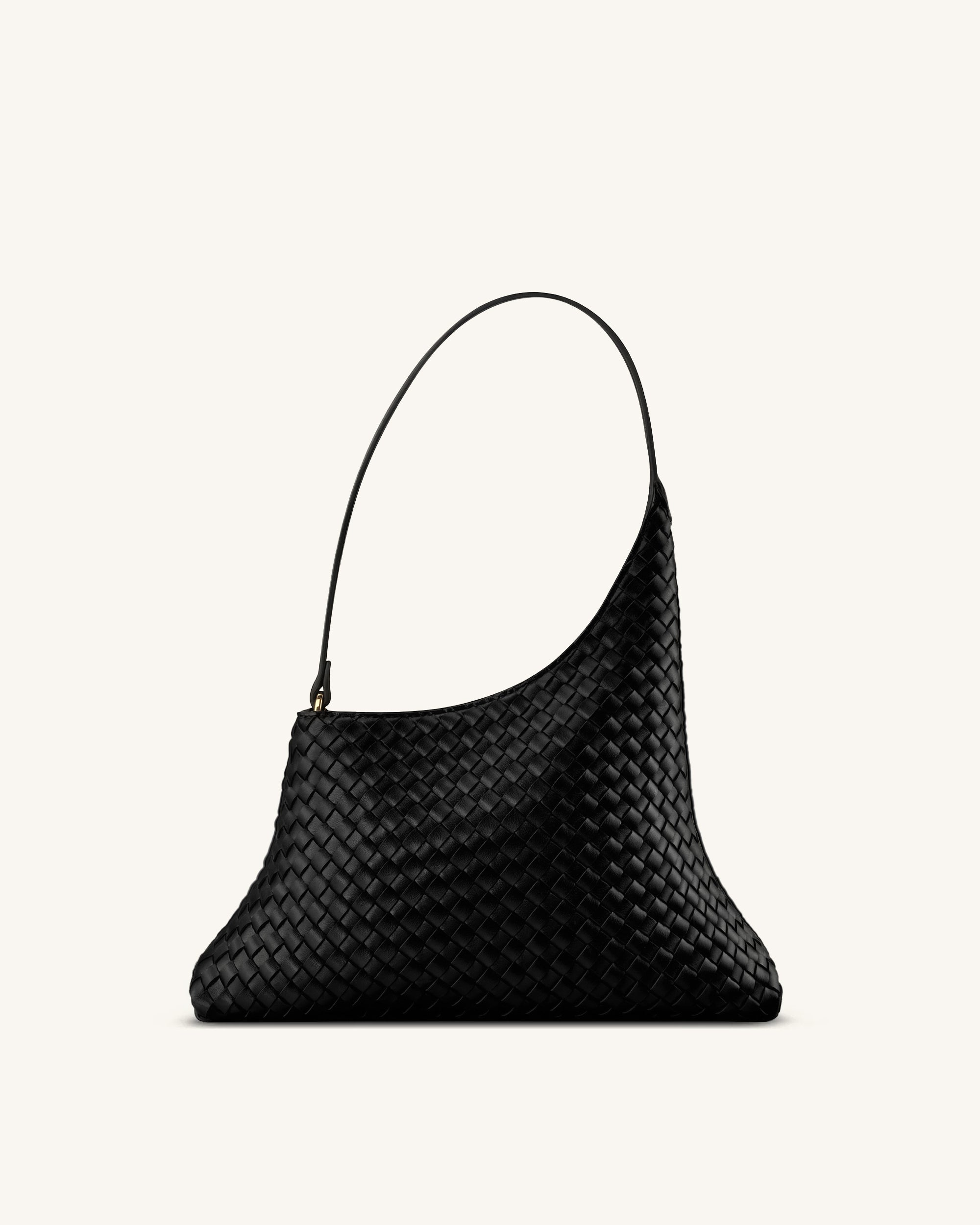 Lyra Woven Shoulder Bag - Black