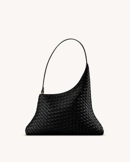 Lyra Woven Shoulder Bag - Black