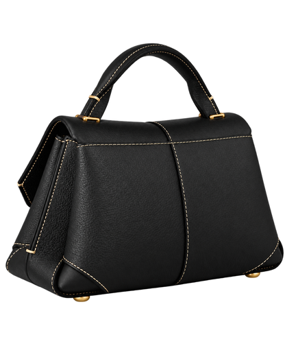 Mokki Mini Edition Textured Black with Ecru Stitching