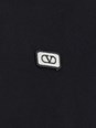 Valentino Black Crewneck T-Shirt with Logo Patch on the Front in Cotton Man