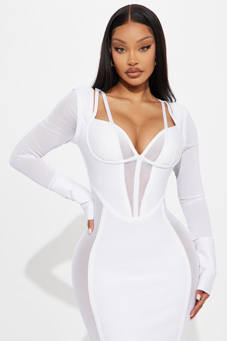 Tequila Nights Bandage Mini Dress - White
