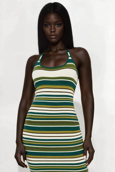 Lynette Striped Maxi Dress - Green/combo