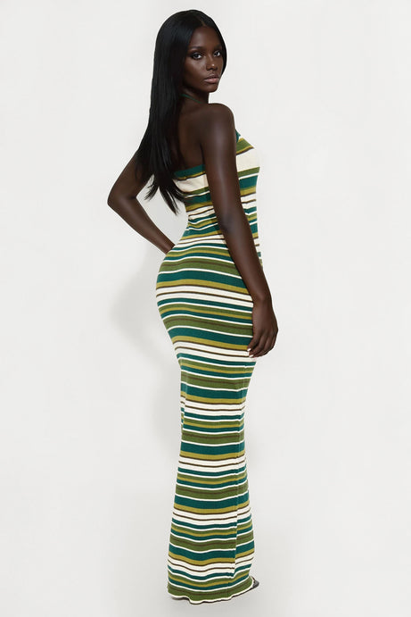 Lynette Striped Maxi Dress - Green/combo