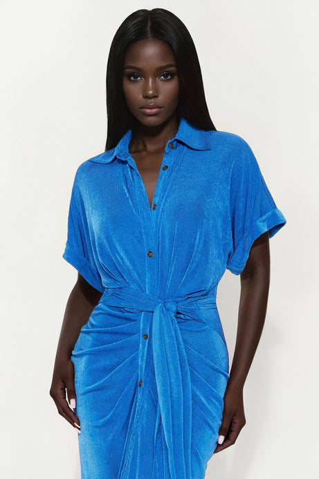 City Mood Slinky Midi Dress - Royal