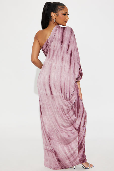Tamira One Shoulder Maxi Dress - Burgundy