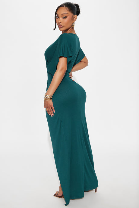Stunning Scenes Maxi Dress - Hunter Green