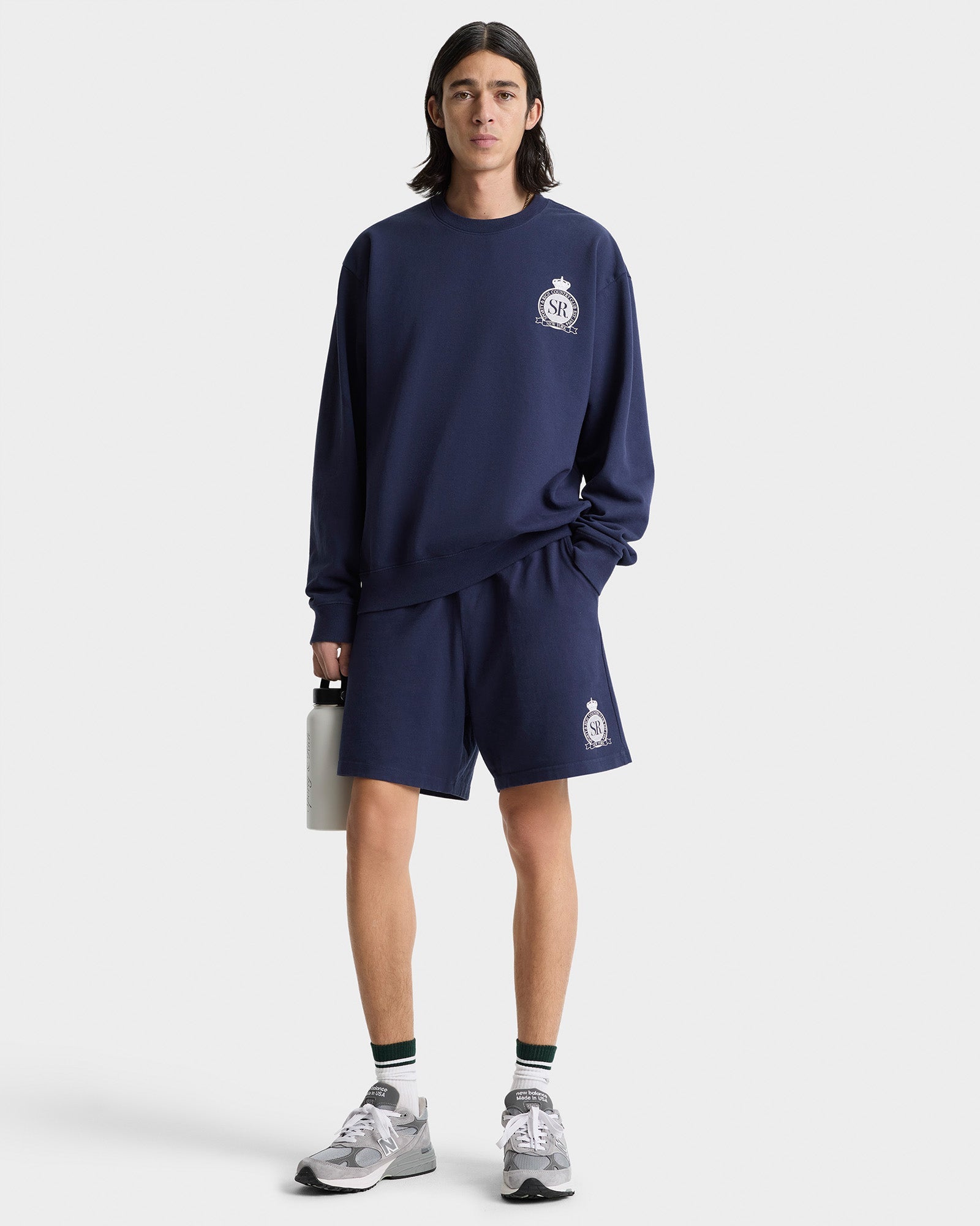 Royal Club Gym Short - Navy/White