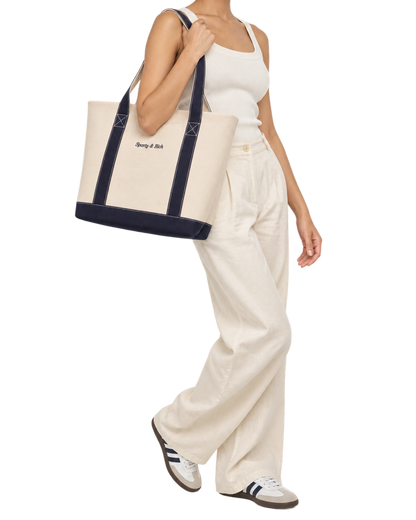 Eden Crest Two Tone Tote - Natural/Navy