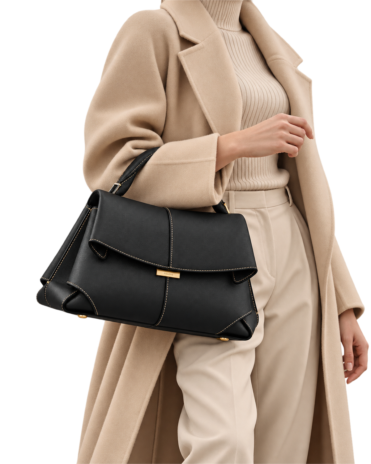 Mokki Edition Textured Black with Ecru Stitching