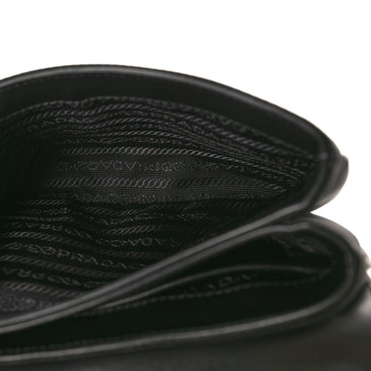 Saffiano Tessuto Nylon Chain Shoulder Bag Black