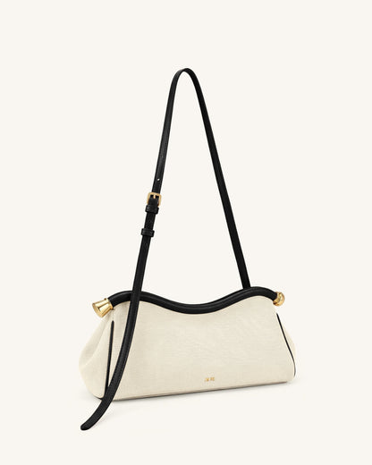 Naomi Curved Shoulder Bag - Blue Denim
