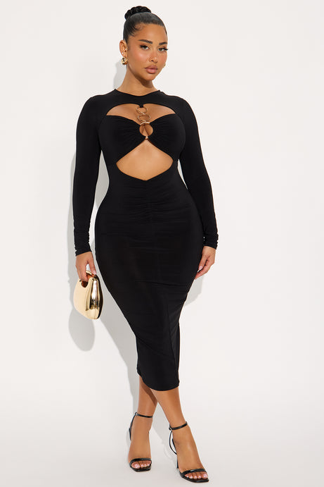 Nobody's Issue Midi Dress - Black