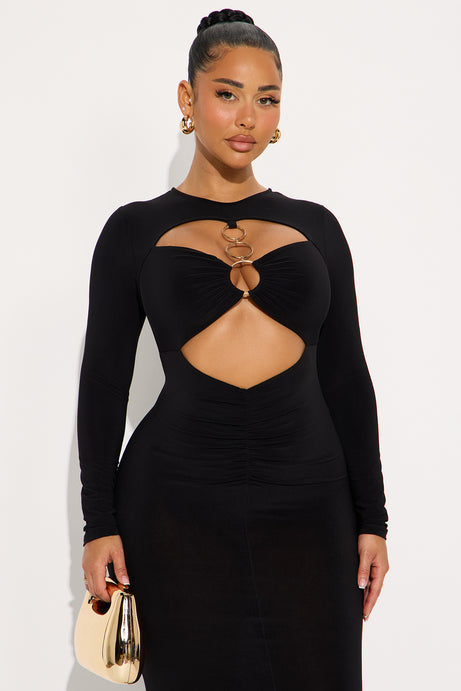 Nobody's Issue Midi Dress - Black