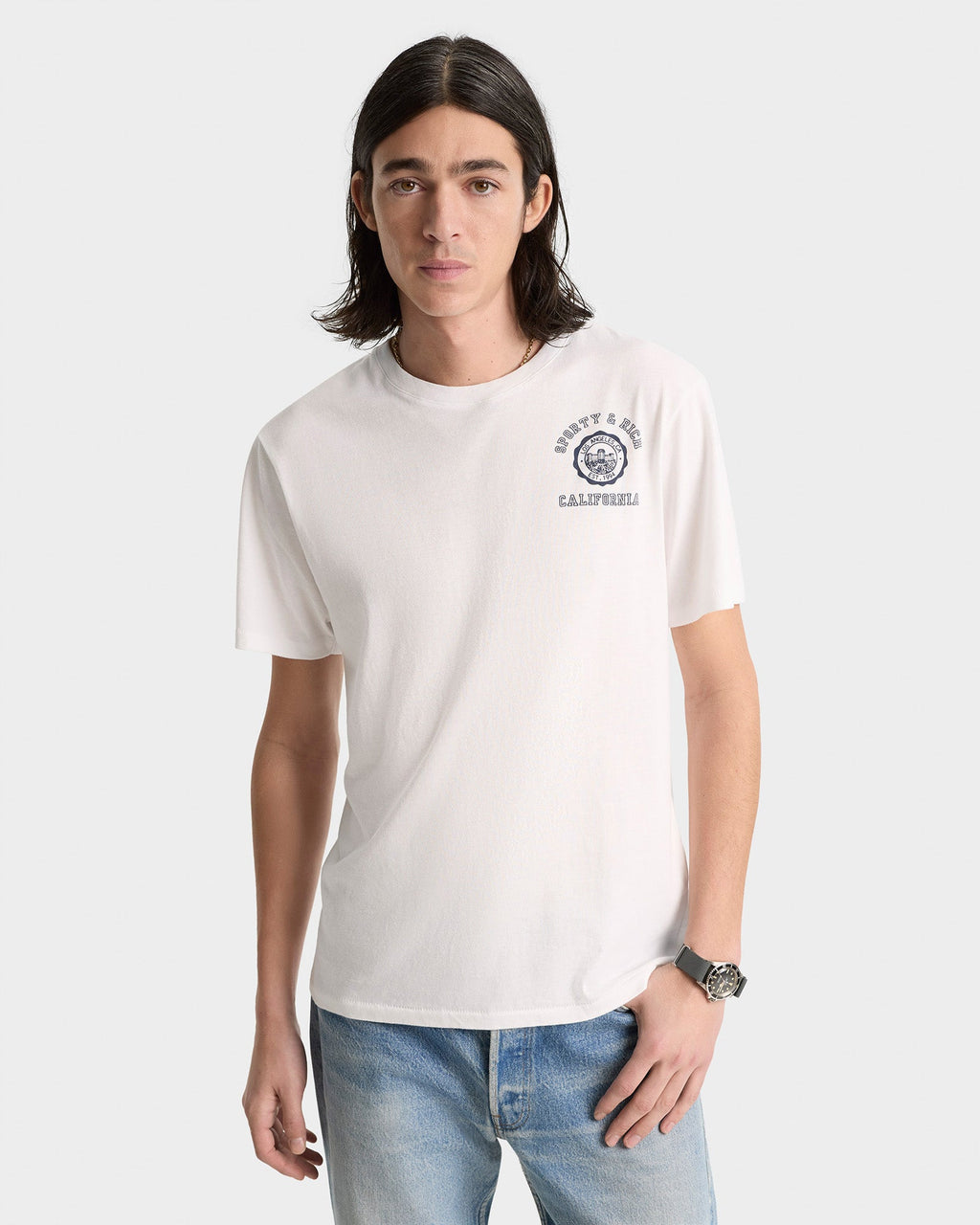 California Emblem Soft T-Shirt - White/Navy