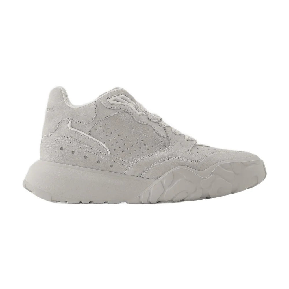 Alexander McQueen Men's Reflective Calfskin Sneakers – Beige