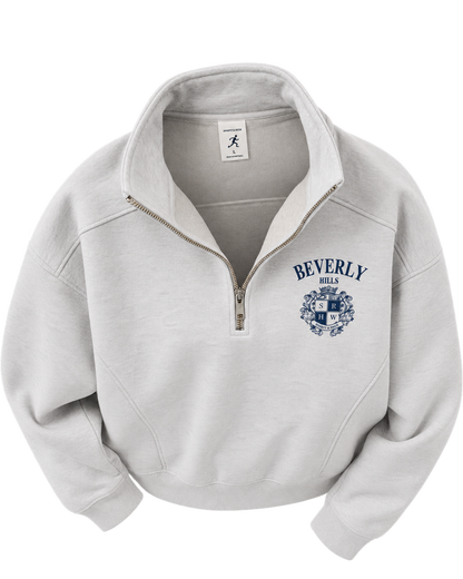 BH Crest Quarter Zip - Heather Gray/Navy
