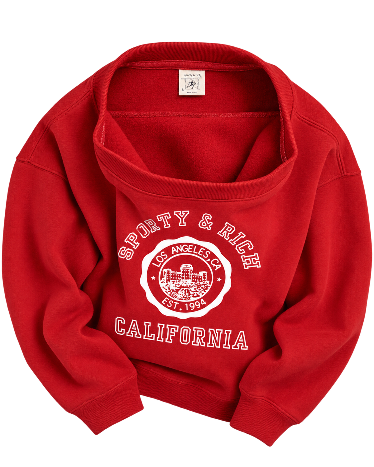 California Emblem Crewneck - Ruby/White