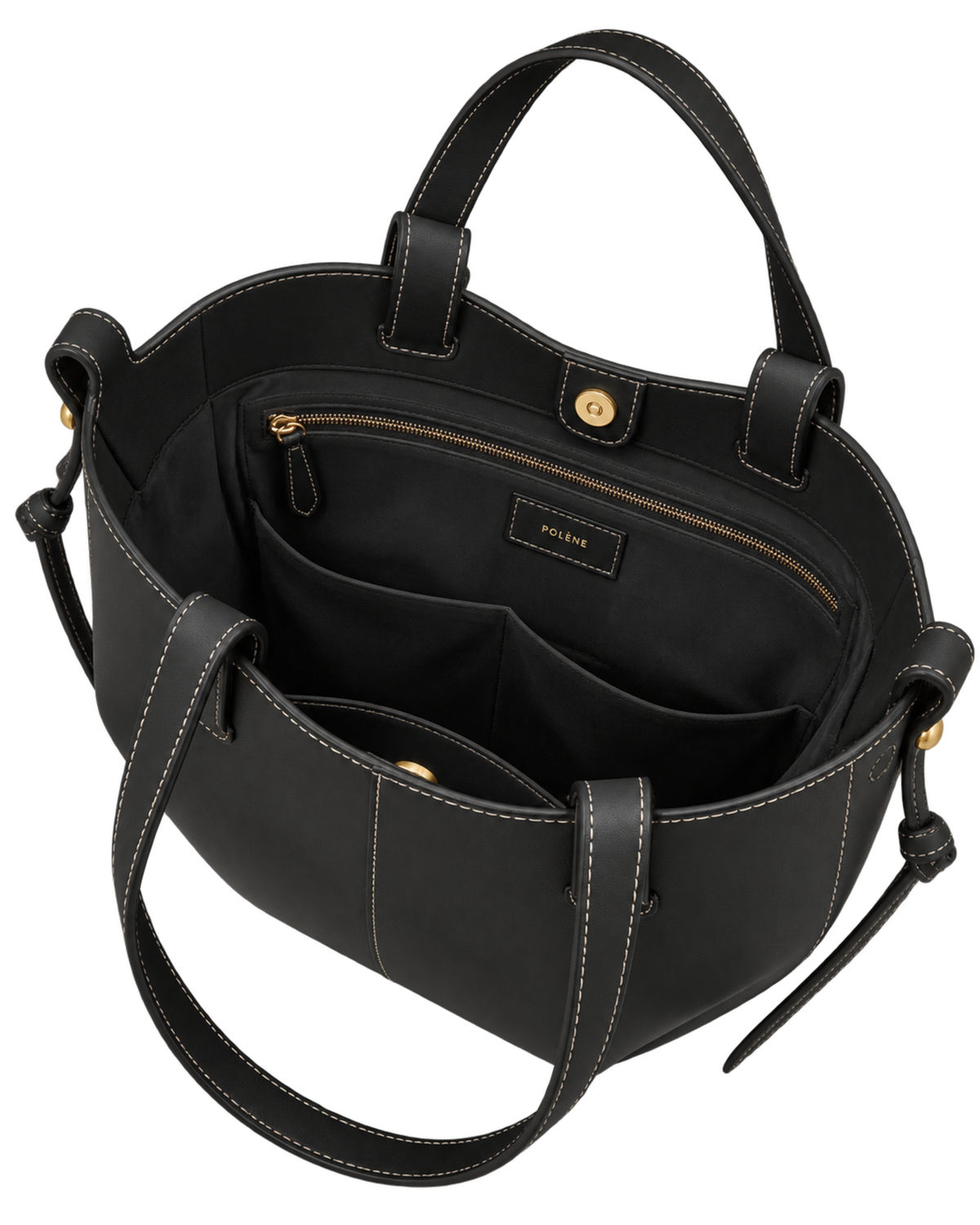 Cyme Mini Edition Textured Black with Ecru Stitching