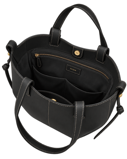 Cyme Mini Edition Textured Black with Ecru Stitching