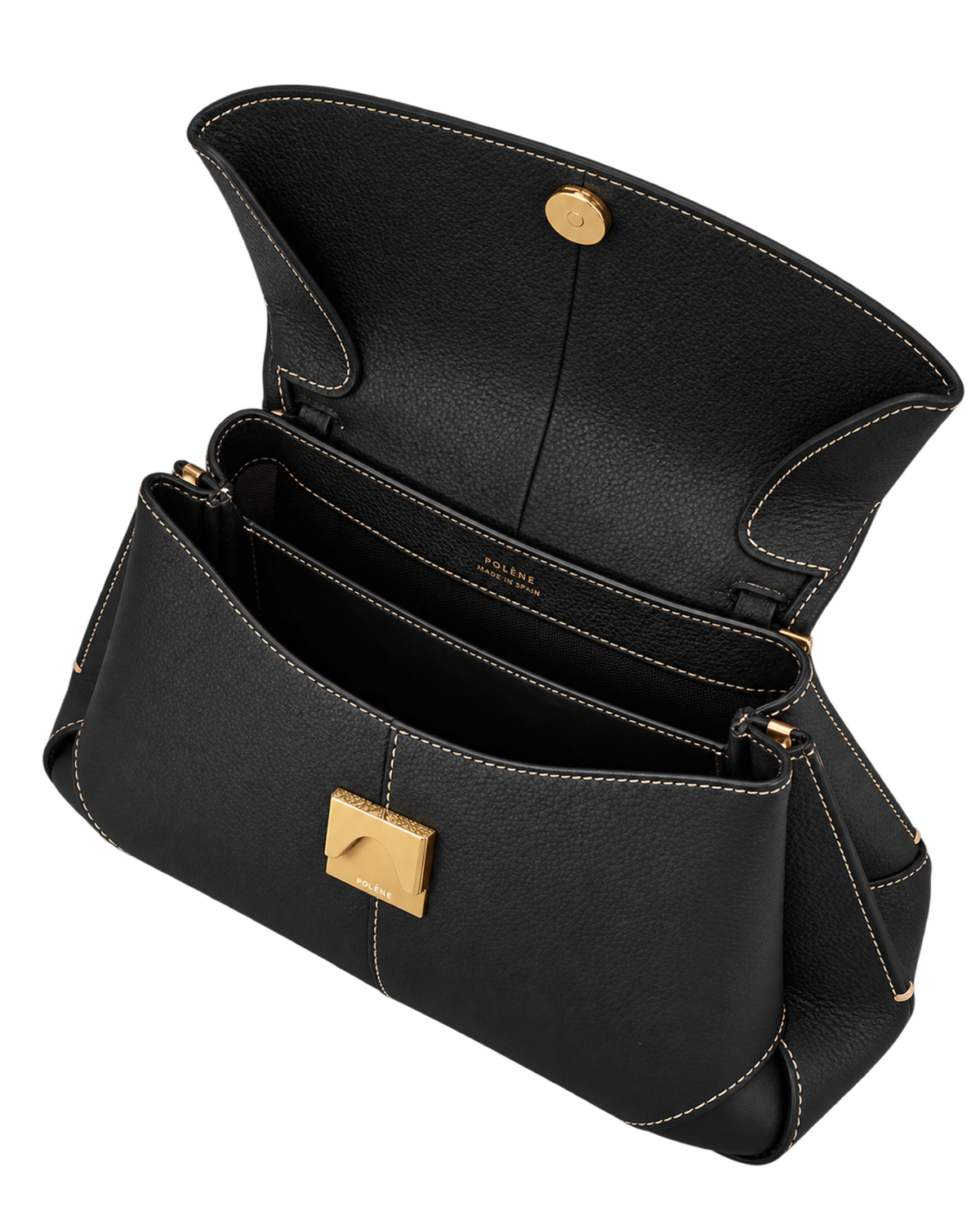 Mokki Mini Edition Textured Black with Ecru Stitching