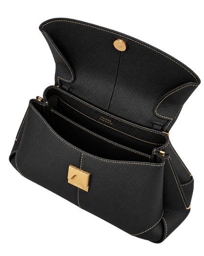 Mokki Mini Edition Textured Black with Ecru Stitching