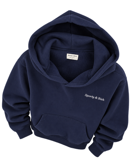 Eden Crest Hoodie - Navy/White