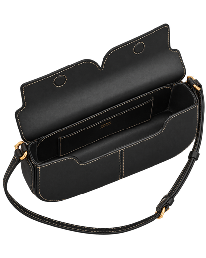 Osmo - Smooth Black with Ecru Stitching