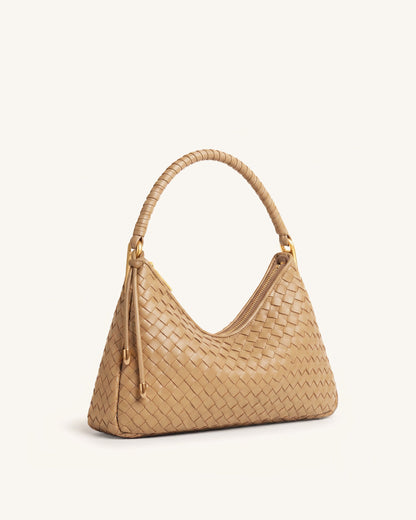 Lorena Woven Shoulder Bag - Emerald Green