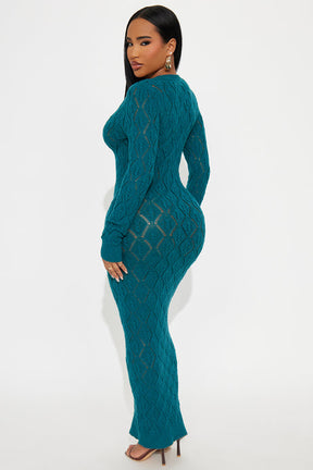 Oriana Sweater Maxi Dress - Teal