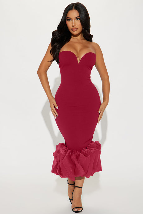 Monte Carlo Nights Midi Dress - Red