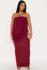 Morle Draped Maxi Gown - Wine