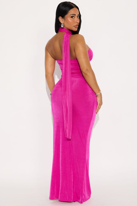 Mood Match Slinky Maxi Dress - Magenta