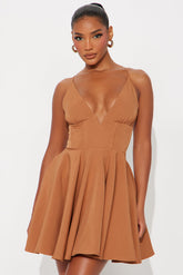 Astoria Corset Mini Dress - Mocha