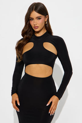 Bold Moves Midi Dress - Black