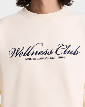Wellness Club Embroidered Crewneck - Cream/Navy