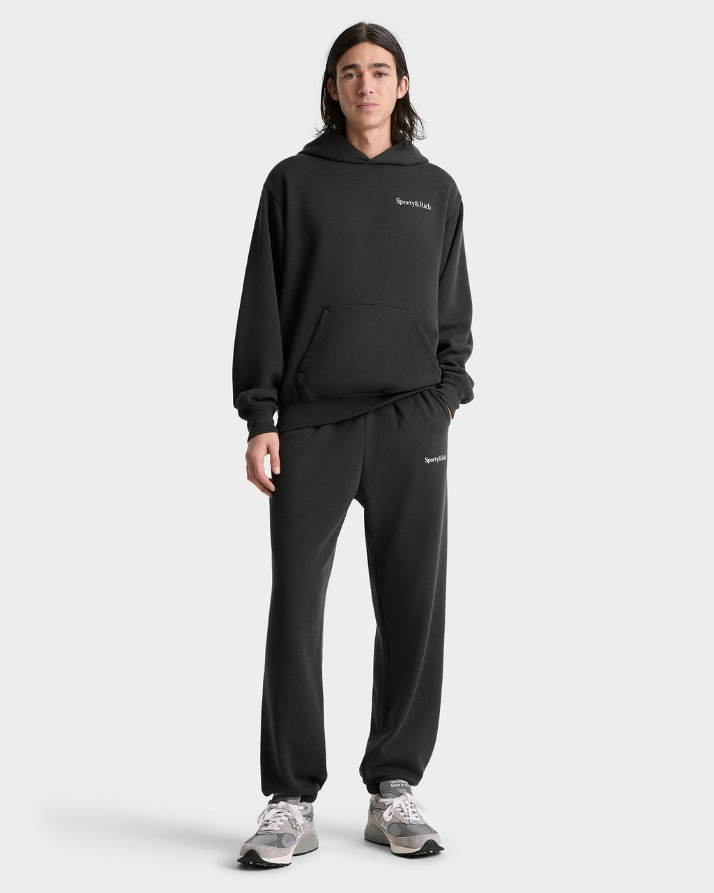 Serif Logo Soft Sweatpant - Faded Black/White