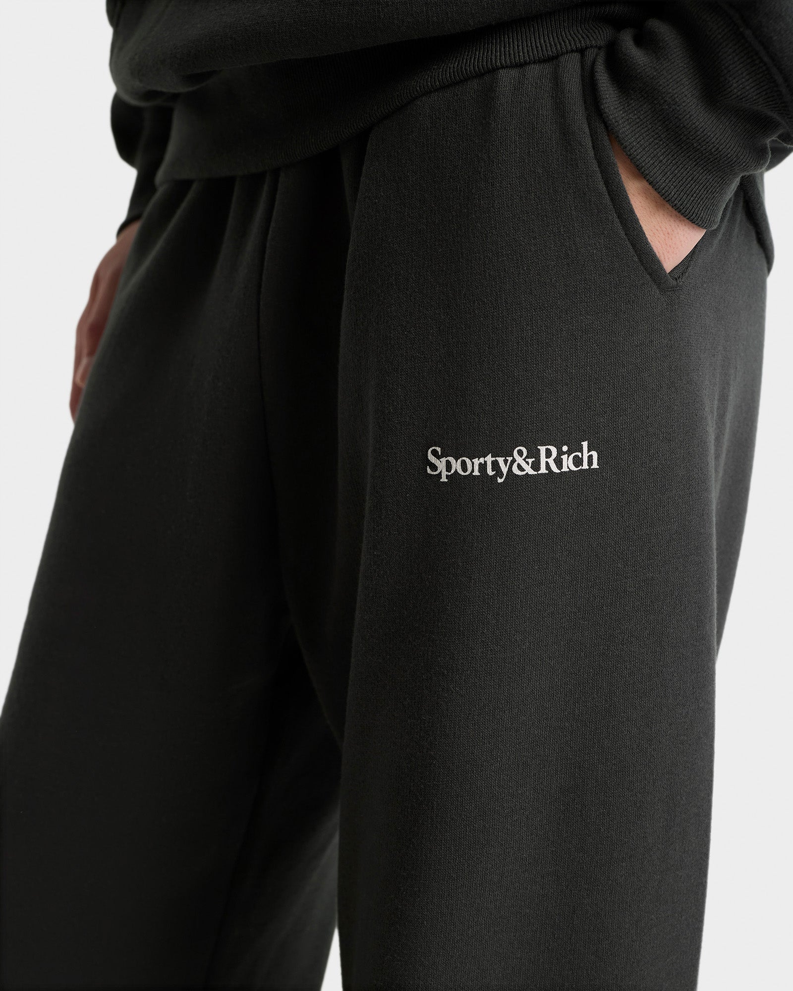 Serif Logo Soft Sweatpant - Faded Black/White