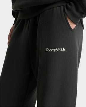 Serif Logo Soft Sweatpant - Faded Black/White