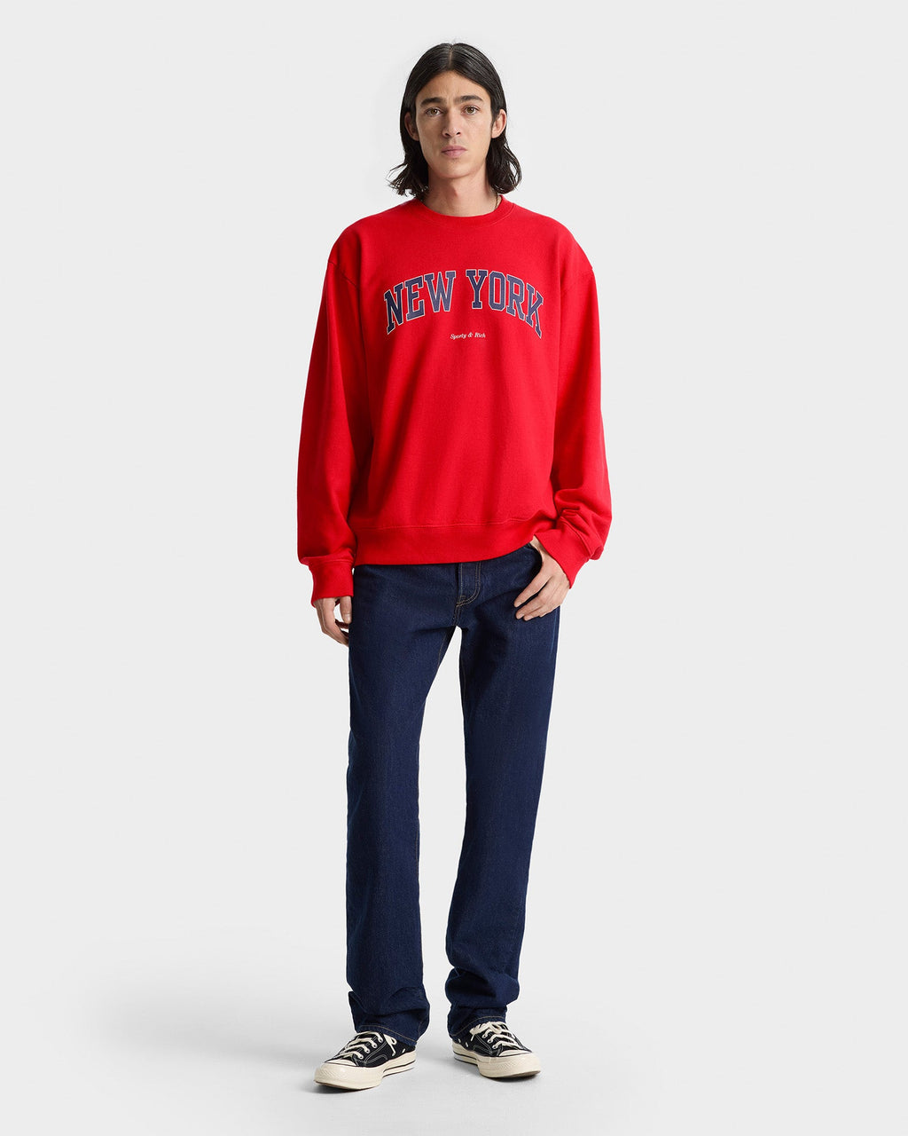 New York Ivy Crewneck - Ruby/Navy